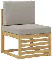 Lauko sofos komplektas 7 vnt. 6 vietos Balta ir šviesiai pilka