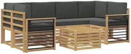 Lauko baldų komplektas Lauko sofos komplektas 7 vnt. 6 vietos Baltas and Anthracite