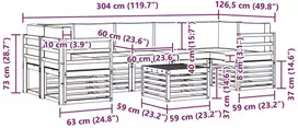 Lauko baldų komplektas Lauko sofos komplektas 8 vnt. 7 vietos Balta ir kreminė