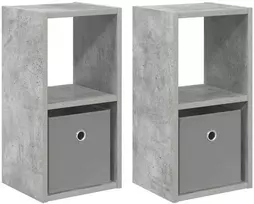 Naktinis staliukas 2 vnt. Betono pilka 25,5 x 22 x 49,5 cm