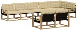 Lauko sofos komplektas 8 vnt. Balta ir kreminė