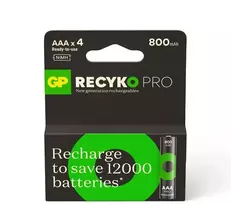 None Įkraunami elementai GP RECYKO AAA. 800 mAh. 4 vnt.
