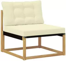 Lauko sofos komplektas 7 vnt. 6 vietos Balta ir kreminė