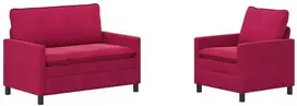 Sofa Sofos komplektas 2 vnt. Vyno raudona Aksomas