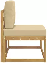 Lauko galinė sofa Kietos akacijos mediena Balinta ir smėlio