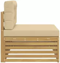 Lauko galinė sofa Kietos akacijos mediena Balinta ir bėžinė