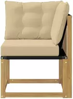 Lauko kampinė sofa Kietas akacijos medis ir tekstilenas Balta