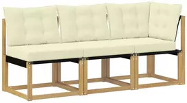 Lauko vidurinė ir kampinė sofa 3 vnt. 3 vietos