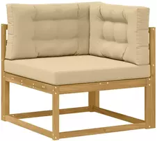 Lauko sofos komplektas 5 vnt. 5 vietos Balta ir kreminė