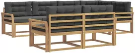 Lauko sofos komplektas 6 vnt. 7 vietos Balta ir antracito