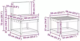 Lauko sofos komplektas 7 vnt. 6 vietos Balta ir antracito