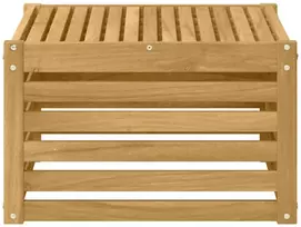 Lauko stalas Kietos akacijos mediena Balta 59 x 59 x 37 cm