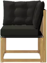 Lauko kampinė sofa Kietas akacijos medis ir tekstilenas Balta