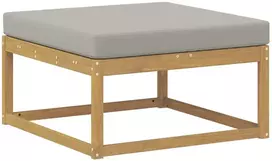 Lauko sofos komplektas 7 vnt. 6 vietos Balta ir šviesiai pilka