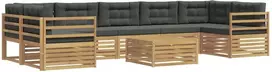 Lauko sofos komplektas 8 vnt. 7 vietos Balta ir antracito
