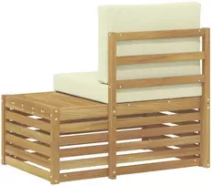 Lauko galinė sofa Kietos akacijos mediena Balinta ir kreminė