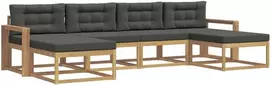 Lauko baldų komplektas Lauko sofos komplektas 6 vnt. 6 vietos Balta ir antracito