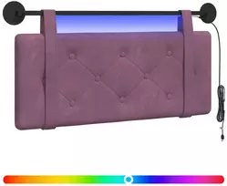Pakabinamas lovos galvūgalis Su LED šviesa Violetinė Aksomas