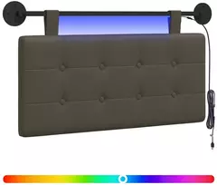 Pakabinamas lovos galvūgalis Su LED šviesa Pilka Dirbtinė oda