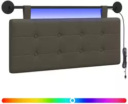 Pakabinamas lovos galvūgalis Su LED šviesa Pilka Dirbtinė oda
