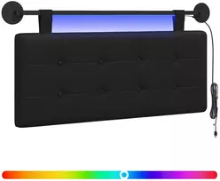 Pakabinamas lovos galvūgalis Su LED šviesa Juoda Dirbtinė oda