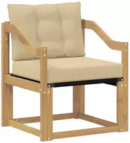 Lauko sofa Kietasis akacijos medis ir Textilene Balta ir smėlio