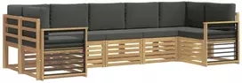 Lauko sofos komplektas 7 vnt. 7 vietos Balta ir antracito