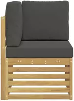 Lauko kampinė sofa Kietos akacijos mediena Balta
