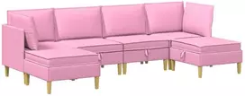 Modulinė sofa su laikymo vieta 6 vnt. Rožinė 280 x 140 x 82 cm