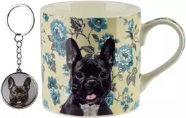 Affek Design NOYA Puodelis su breloczkiem 380ml 9x13x9cm Buldog francuski