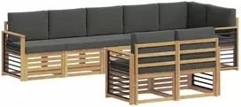 Lauko sofos komplektas 8 vnt. Balta ir antracito Poliesteris