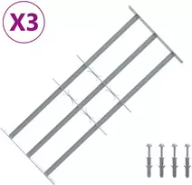 Langų saugos grotelės su 3 skersinėmis 3 vnt. 630-1140 mm