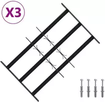 Langų saugos grotelės su 3 skersinėmis 3 vnt. 43-74 cm
