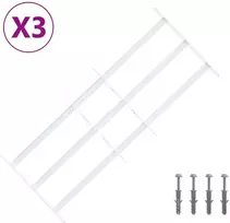 Langų saugos grotelės su 3 skersinėmis 3 vnt. 63-114 cm
