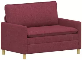 Sofa 2 vietos Vyno raudona 126 x 81 x 87,5 cm Audinys