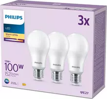 Signify Philips LED klasikinė lempa 100 W E27 šilta balta 1521 lm matinė, 3 vnt. P