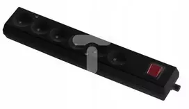 Maitinimo juosta Jonex Pernešama šešių lizdų 16A 2P 250V su jungikliu juoda GN-660WS