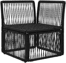 Kampinė sofa Juoda poliratanas