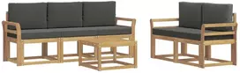 Lauko baldų komplektas Lauko sofos komplektas 6 vnt. 5 vietos Balta ir antracito