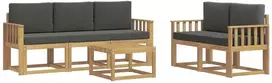 Lauko baldų komplektas Lauko sofos komplektas 6 vnt. 5 vietos Balta ir antracito