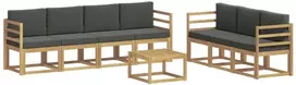 Lauko baldų komplektas Lauko sofos komplektas 7 vnt. 7 vietos Baltas and Anthracite