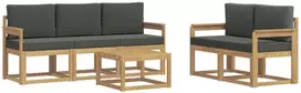 Lauko baldų komplektas Lauko sofos komplektas 6 vnt. 5 vietos Balta ir antracito