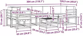 Lauko baldų komplektas Lauko sofos komplektas 6 vnt. 7 vietos Balta ir kreminė