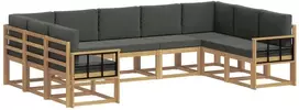 Lauko baldų komplektas Lauko sofos komplektas 9 vnt. 9 vietos Balta ir antracito