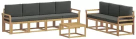 Lauko sofos komplektas 7 vnt. 7 vietos Balta ir antracito