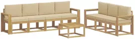 Lauko sofos komplektas 7 vnt. 7 vietos Balta ir kreminė