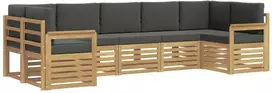 Lauko sofos komplektas 6 vnt. 7 vietos Balta ir antracito
