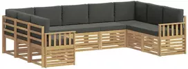 Lauko baldų komplektas Lauko sofos komplektas 7 vnt. 9 vietos Balta ir antracito