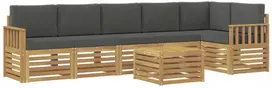Lauko sofos komplektas 7 vnt. 6 vietos Balta ir antracito