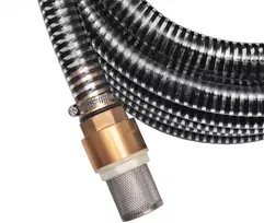 Siurbimo žarna su žalvarinėmis jungtimis, 3 m 25 mm, juoda